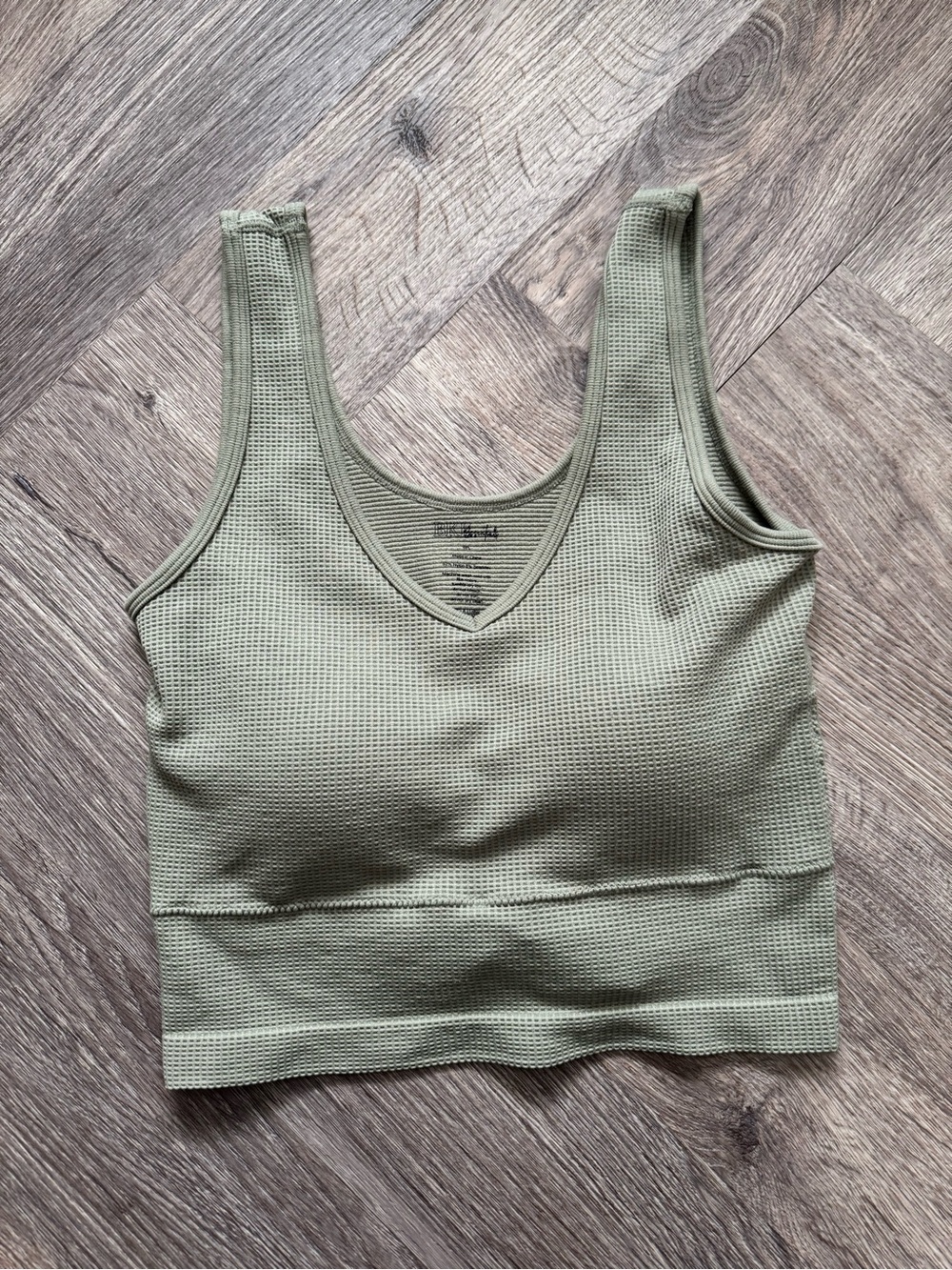 BKE Buckle Olive Green Waffle Knit Tank Bralette